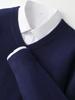 Men's 100% Pure Wool V-Neck Sweater, Medium Thickness, Versatile Solid Color Knitwear for Autumn and Winter