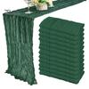 Wedding Party Table Runner Gauze Bohemian Style Pleated Solid Color Stain-Proof Reusable Table Protection Decoration Prom Banquet Table Runner