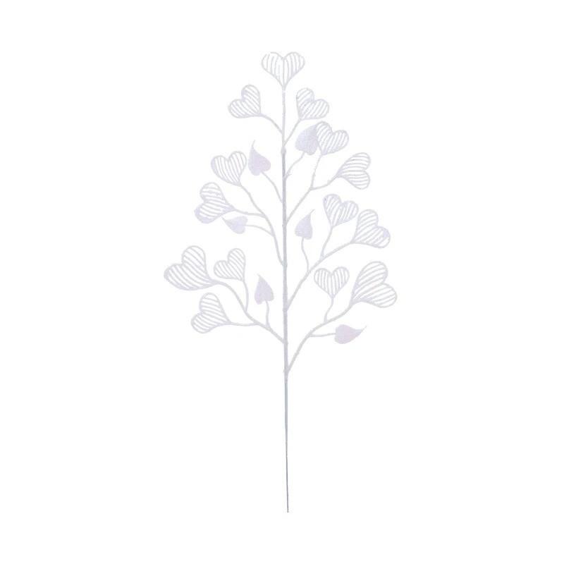 

5Pcs Pink Glitter Artificial Christmas Flowers Bouquet Love Grass Leaves for Home Decor Xmas Tree Decoration 2026 New Year Gift 5Pcs белый