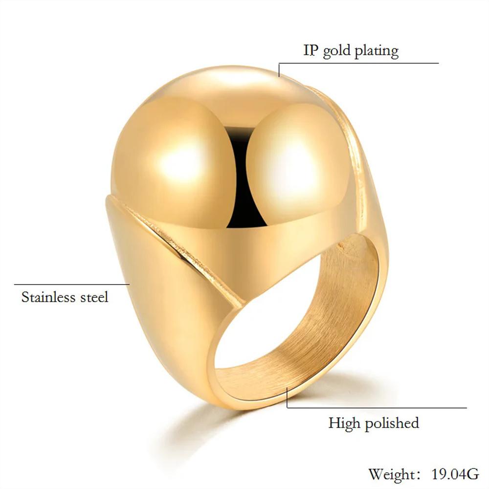 

Punk Fashion Geometry Square Ring Female Gold Color Stainless Steel Big Cocktail Rings for Women Party Jewelry Anillos Mujer 6&Gold Color