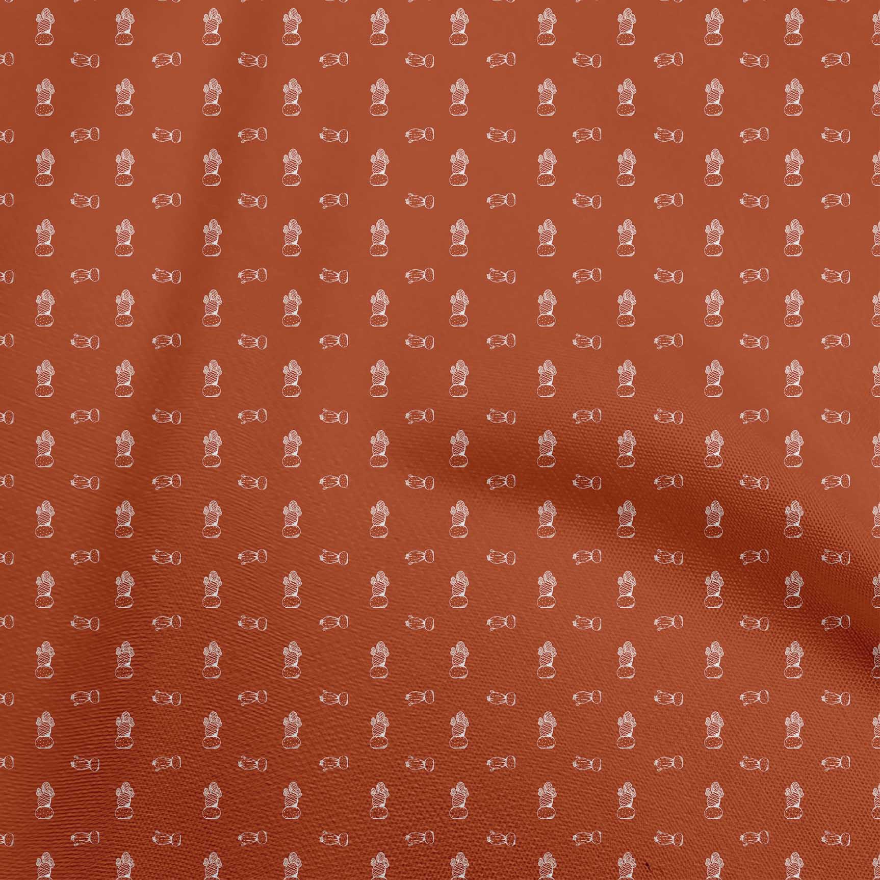 

OneOone Cotton Flex Brown Fabric Cactus Швейна тканина у дворі з принтом для шиття одягу своїми руками 40 дюймів 42 Inch Wide - Viscose Chiffon помаранчевий