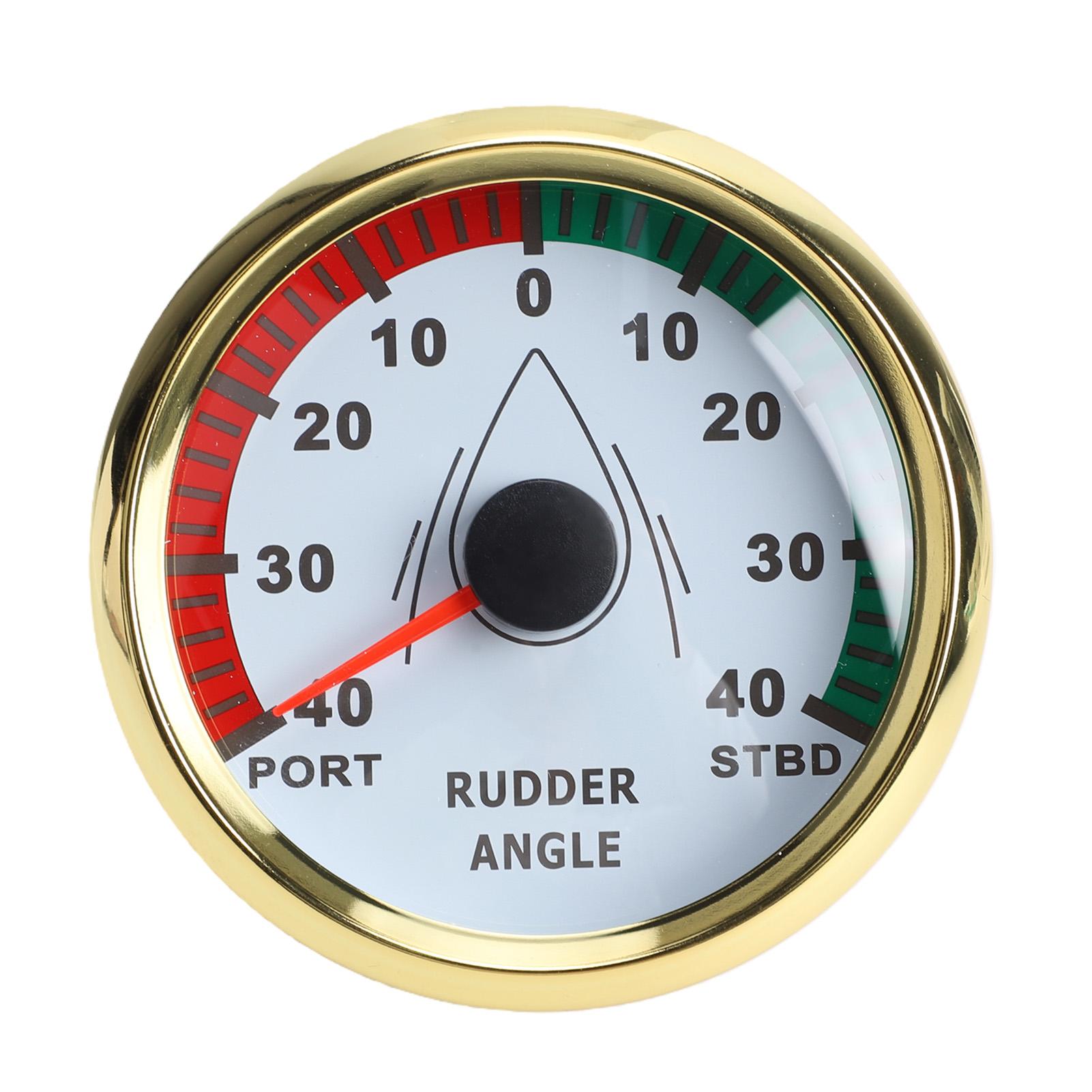 Boat Rudder Angle Indicator Gauge 0-190ohm Signal 9-32V Waterproofing 85mm Rudder Angle Indicator Meter for Speedboats Yachts Ships