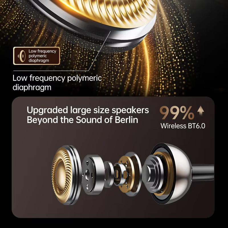 Wireless Earphones Stereo Clear Calls BT 5.4 OWS Headphones with LED Display Comfort Fit Clear Calls Open Ear Earbuds New