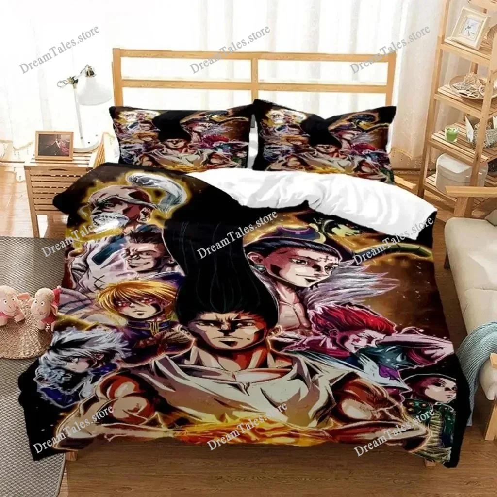 HUNTER×HUNTER Bedding Set Single Twin Full Queen King Size Bed Set Aldult Kid Bedroom Duvetcover Sets Bed Furniture Set Bedroom