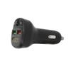 Car Dual USB FM Transmitter Bluetooth5.0 QC3.0 LED Display Wireless Handsfree Voice Reminder 12‑24V