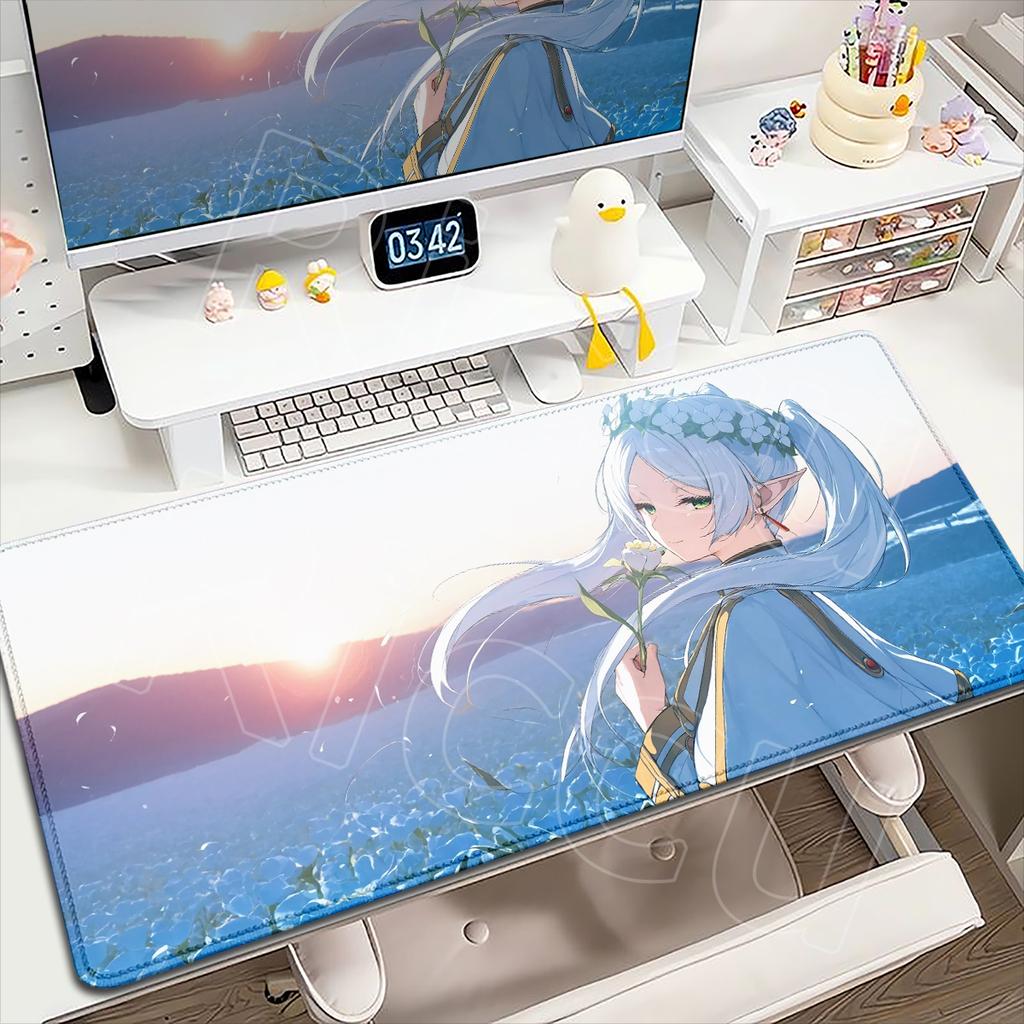 HD Printing Frieren At the Funeral Mousepads Anti-Slip Rubber Bottom Mousepad Large Size Esports Games Office Desk Pad Table Mat
