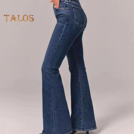 Damen Winterjeans mit mittlerer Taille, Knopfverschluss, Übergröße, schmale Passform, Taschen, gerades weites Bein, Streetwear-Hose, lange Hose für den Alltag