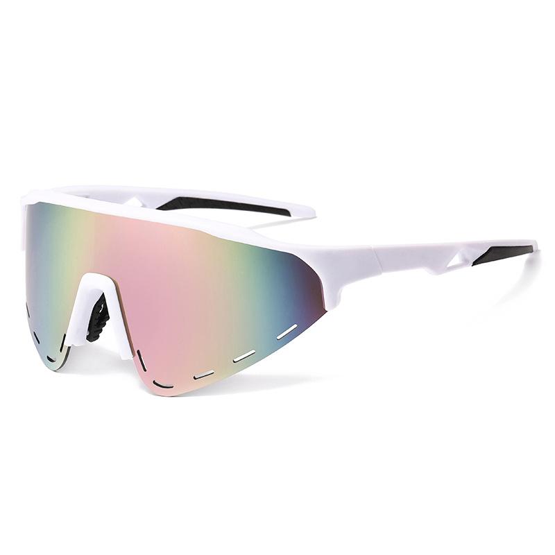 2024 Cross Border Spot New One-piece Large Frame Outdoor Cycling Glasses Colorful Windproof Sunglasses Sun Shading