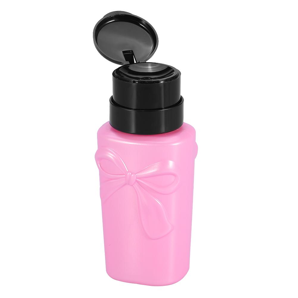 2Colors 230ML Plastic Nail Art Polish Remover Liquid Alcohol Pump Dispenser Empty Bottle
