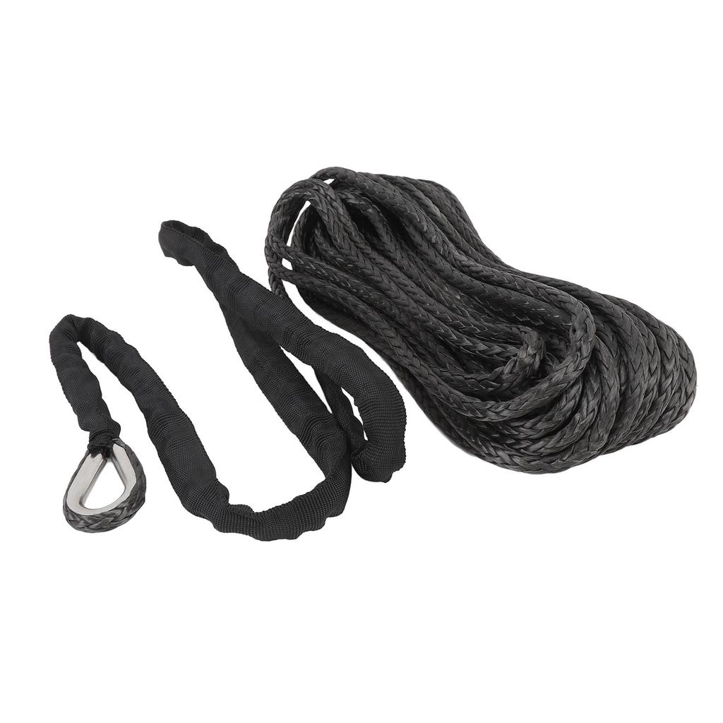 1 5in X 49.2ft ATV Winch Rope with 1 4in Hooks Rubber Stopper 7000 Lbs Breaking Strength for ATV SUV UTV Motorcycle