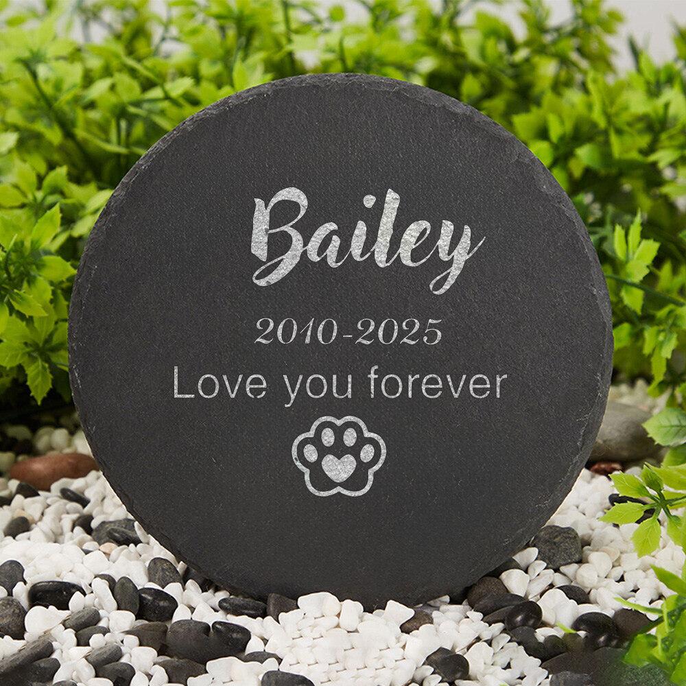 Personalized Pet Memorial Gift Custom Pet Memorial Garden Stone Slate Engraved Garden Slate with Dog Name Dog Loss Gifts