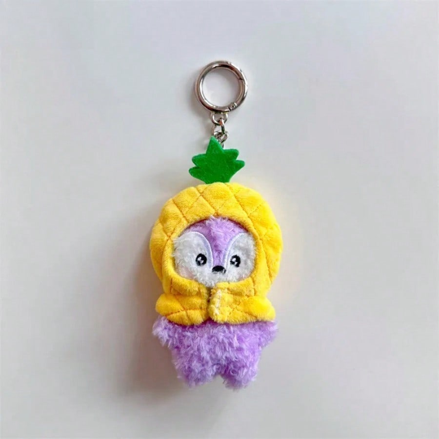 LINE FRIENDS BT21 Anime Kpop und Cartoon-Thema 9cm Mini-Plüsch Perfekte Schlüsselanhänger und Rucksackanhänger Cartoon-Frucht-Serie