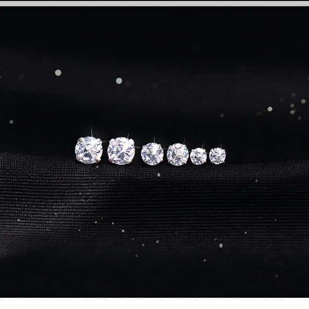 Classic S925 Sterling Silver 18K Gold-Plated Mini Zircon Stud Earrings