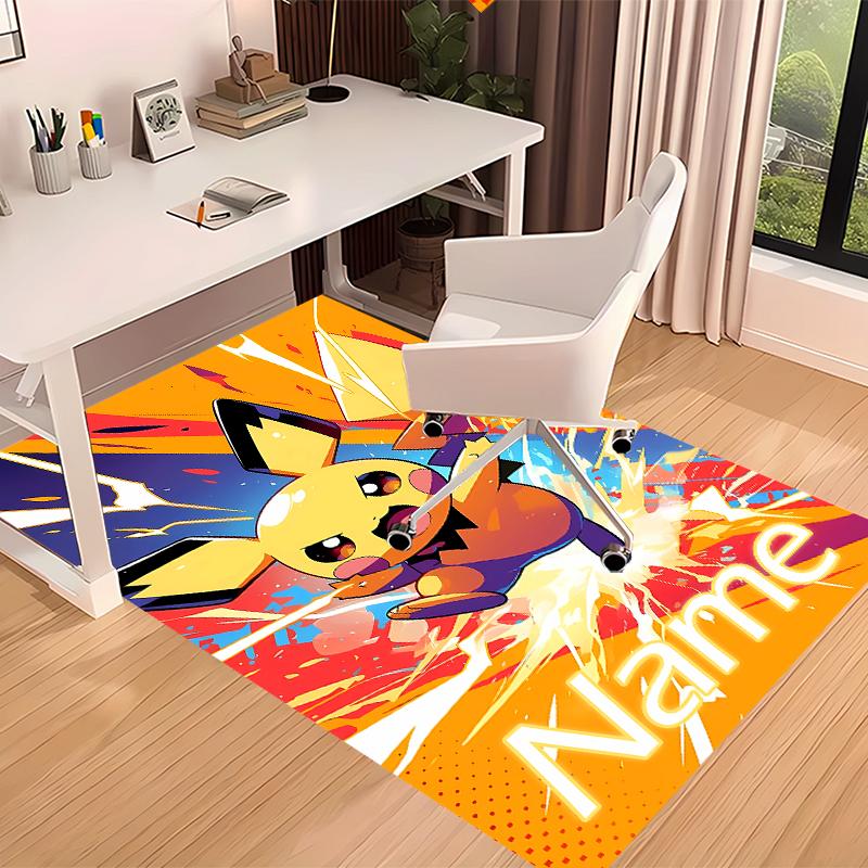 Custom personalization Pokémon Pikachu Print Area Rug - Soft, Washable Non-Slip Indoor Mat,Living Room,Home&Office Decorative Rug