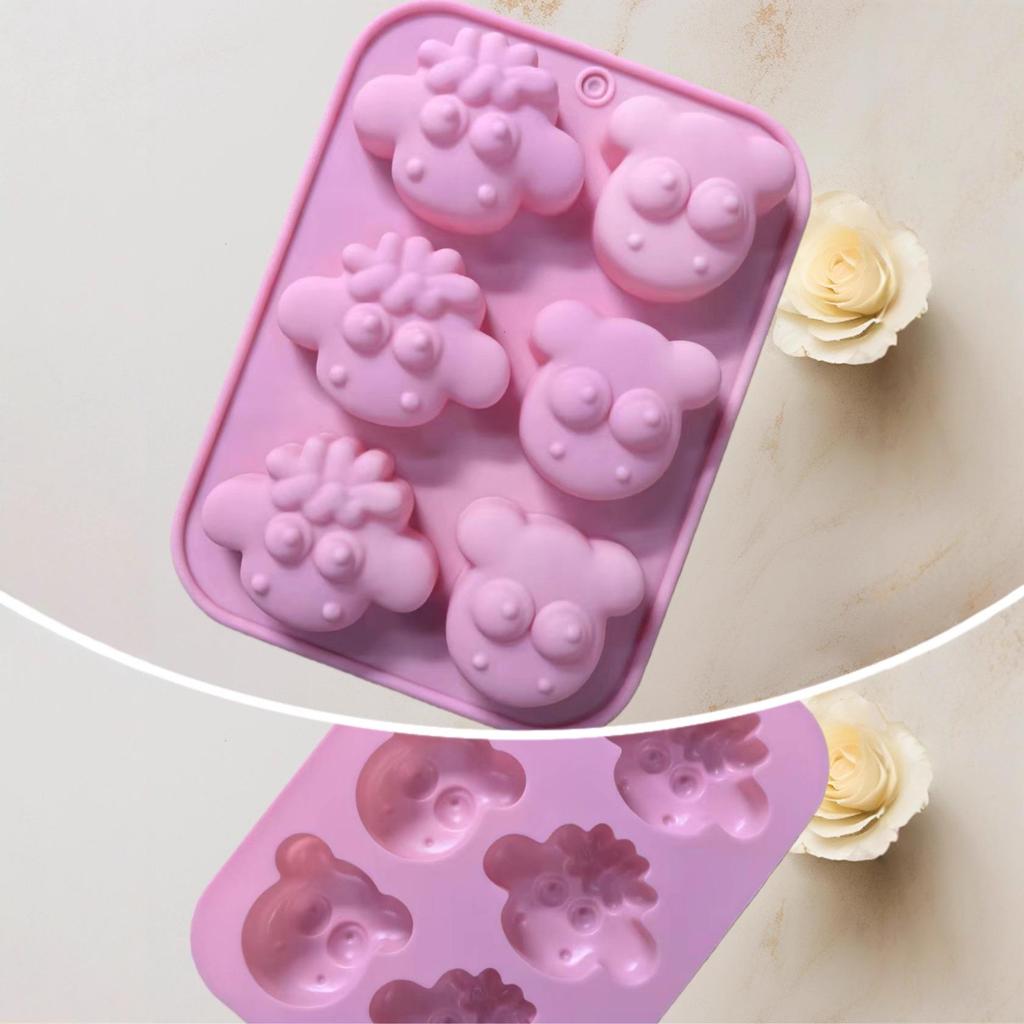 In Stock 6-Cavity Sheep Silicone Mold for Chocolate, Rice Cakes, Baking & Resin Casting