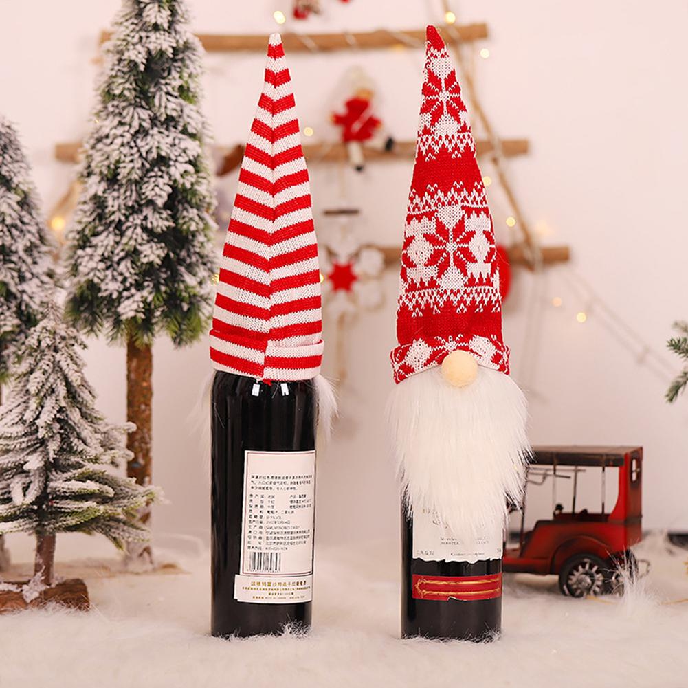 Xinlhanlh Christmas Santa Gnome Wine Champagne Bottle Cover Cap Party Dinner Holiday Decor