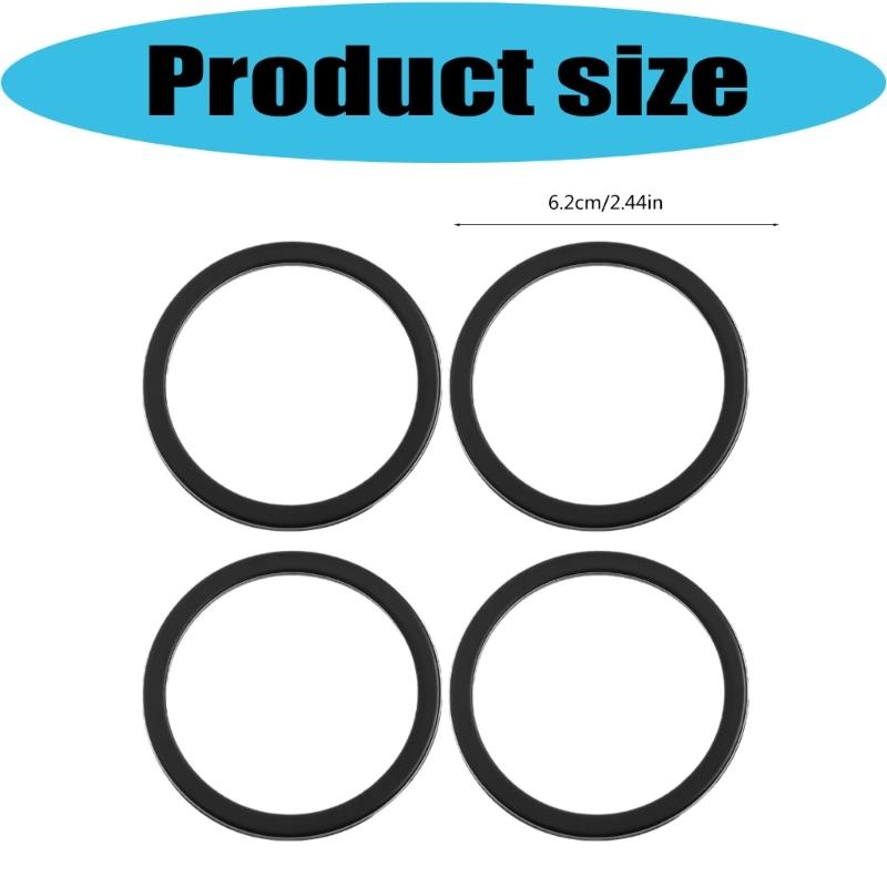 Press-In Bottle Lid Gasket Replacement Set for Chug Lid, 4 Black Seal Rings for Screw Top Lid, Leak Proof Rubber O-Rings