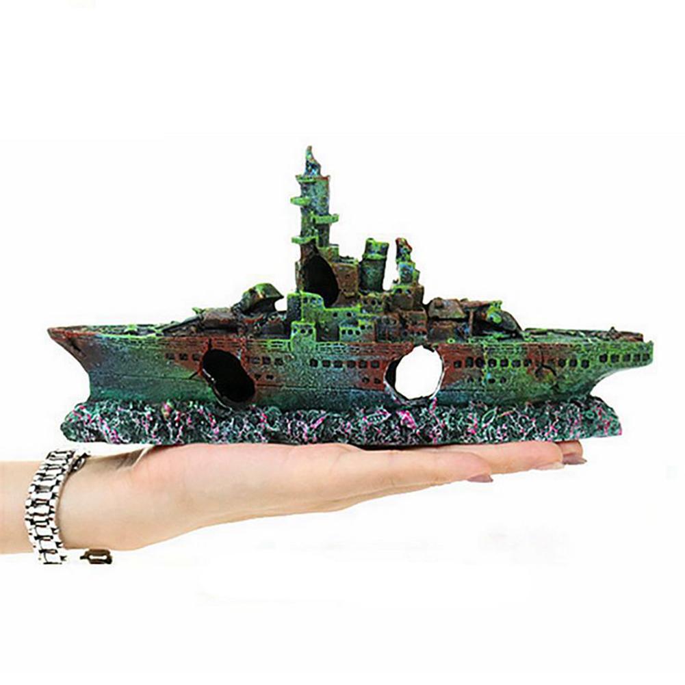Aquarium Ship Decoration Realistic Pirate Ship  Aquarium Landscaping Ornaments For Fish Tank
