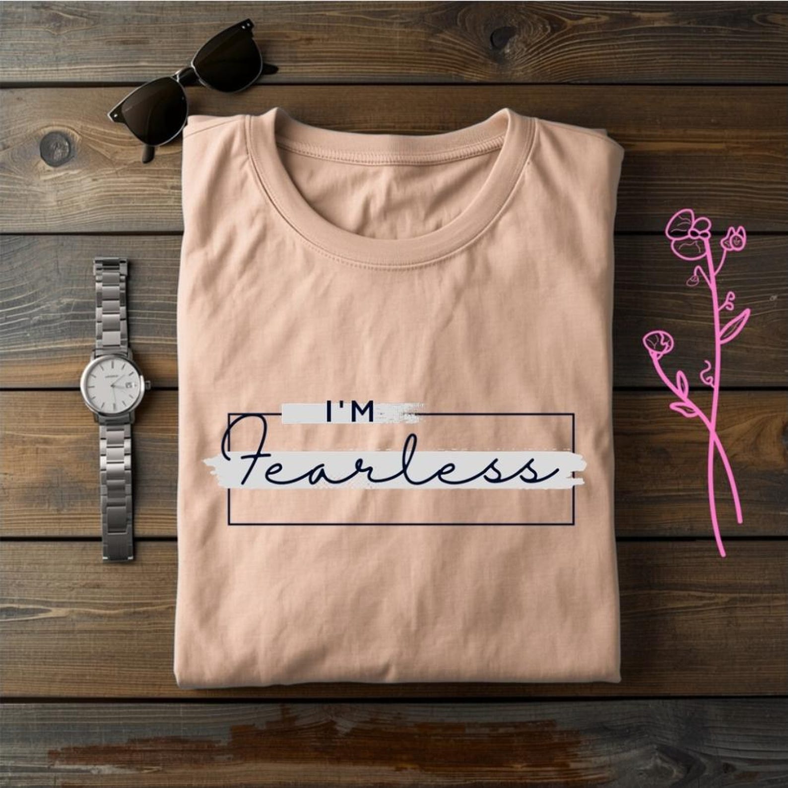 I m Fearless Shirt, Inspirational Graphic Tee, Motivational Affirmation T-Shirt, Women s Empowerment Shirt, Positive Quote Tee L
