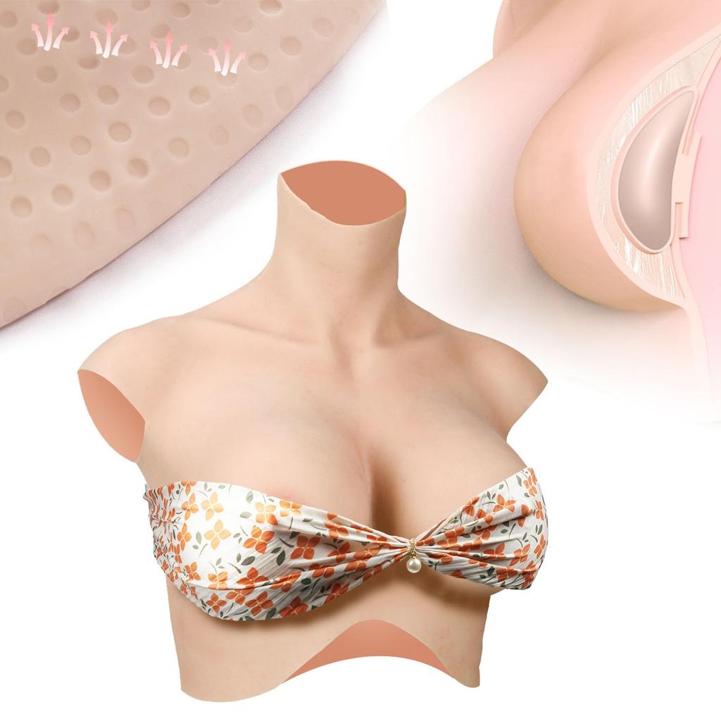 KUMIHO Silicone Artificial Fake Crossdressing Upgraded 8th Structural Reinforced for Become a C Skin Air Bladder Silicone Filling Breasts, Breasts,