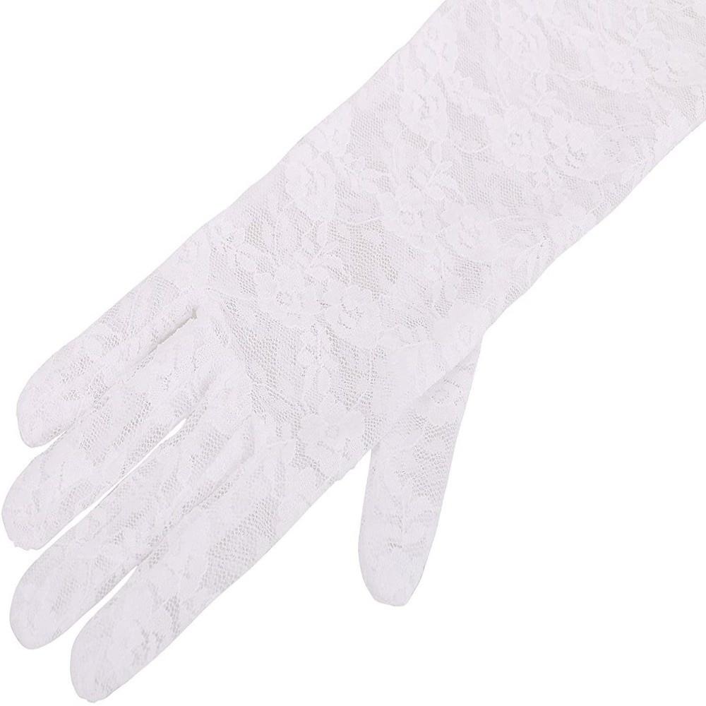 1Pairs Breathable Fishnet Gloves Floral Print Evening Mittens Kawaii Long Sexy Gloves JK Lolita