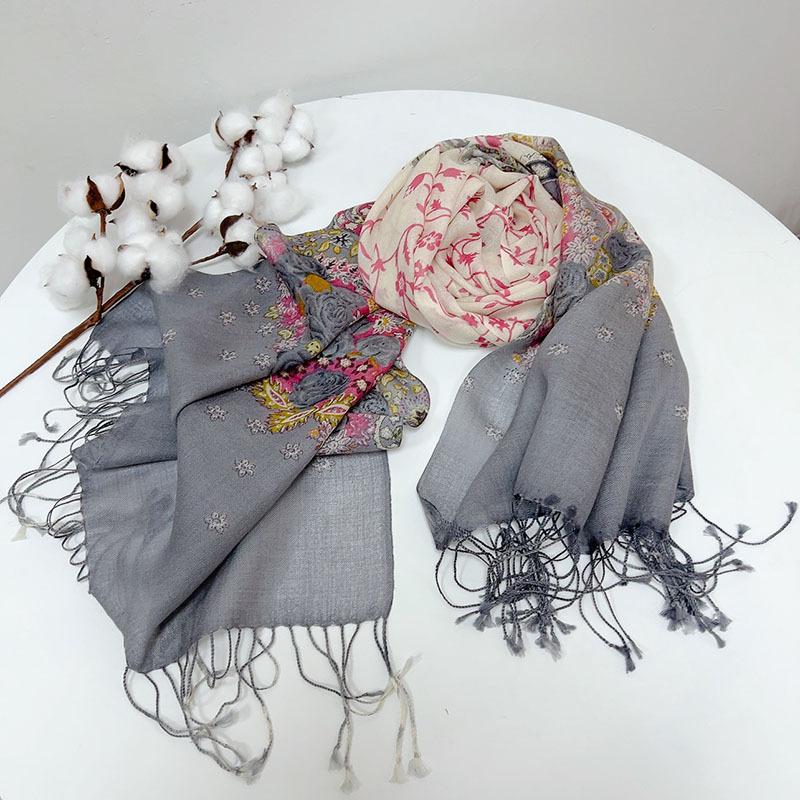 Clearance 60 Wool Printed Scarves Thin Wool Scarves Solid Color Bright Red Women'S Shawls Silk Scarves Versatile