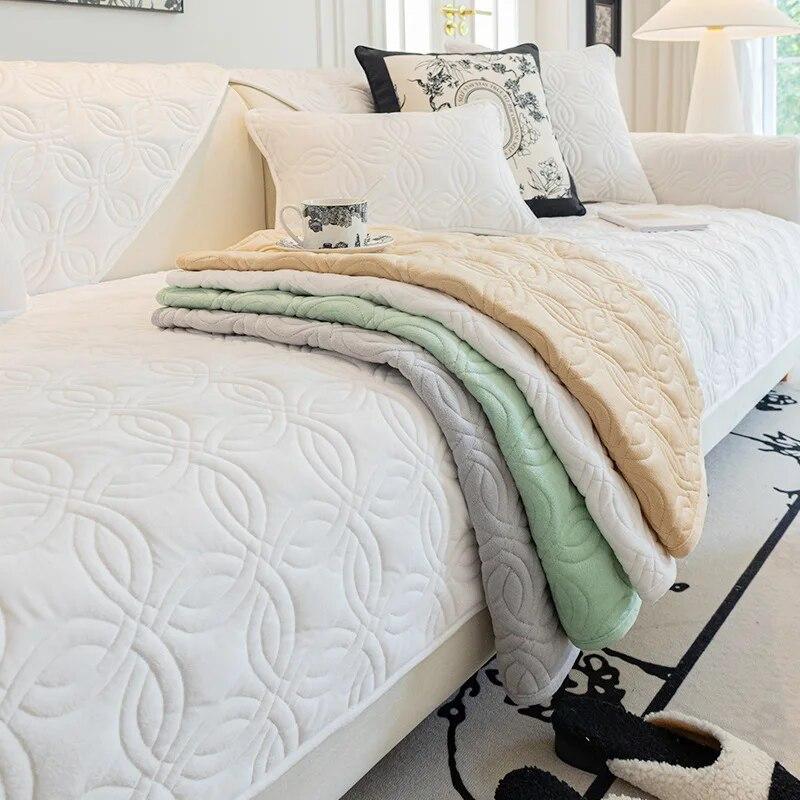 Nordisches Sofakissen aus Kristallsamt, vier Jahreszeiten, universelles neues Produkt, Sofakissen, cremefarbenes Gefühl, rutschfester Sofabezug, Kissenbezug