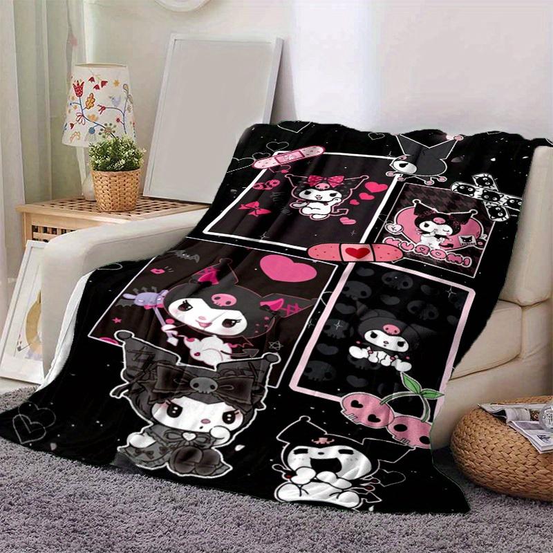 1pc. Cute Gothic Kuromi Plushie Decorative Blanket - Perfect for Home, Office, Outdoor Use, Gift Idea, Suitable for Al