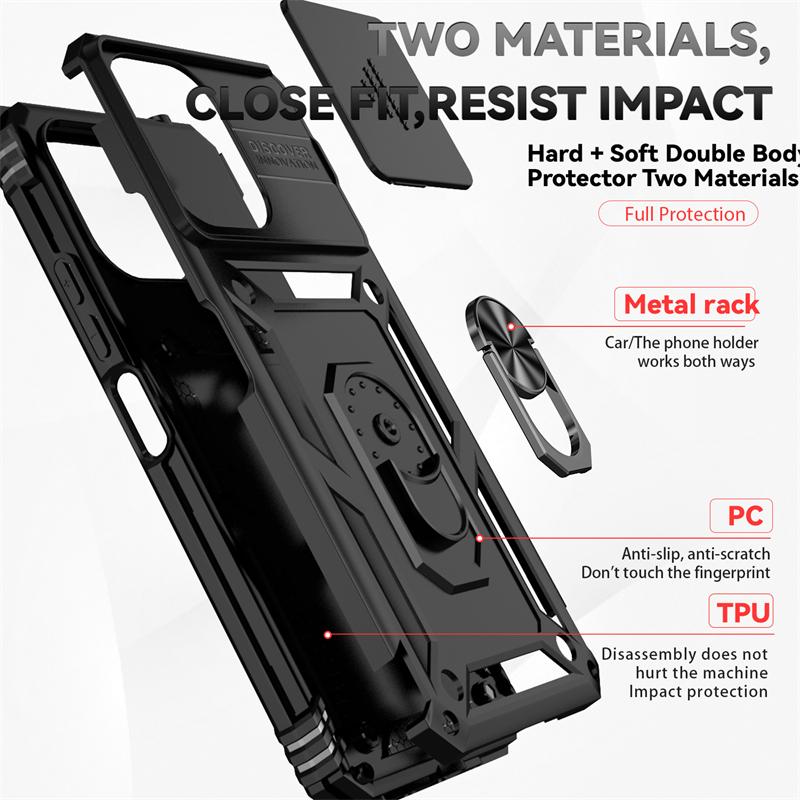 Full Cover For Xiaomi Redmi 12 5G Case For Redmi 12 5G Push Window Magnetic Phone Holder Back Case For Redmi 12 5G Case 6.79inch
