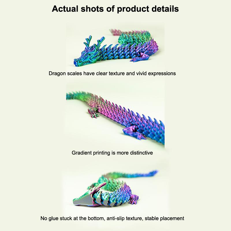 3D Printed Conjoined Dragon Ornaments, Movable Cartoon, Creative Dragon Plants, Rockery, Fish Tank Landscaping
