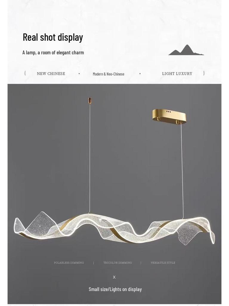 Full Spectrum Luxury Ribbon Chandelier - Modern Minimalist Design for Restaurants and Bars