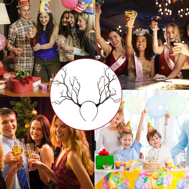 Bloody Branch Handmade Gothic Witch Bloody Headbands Hair Hoop for Live Shows