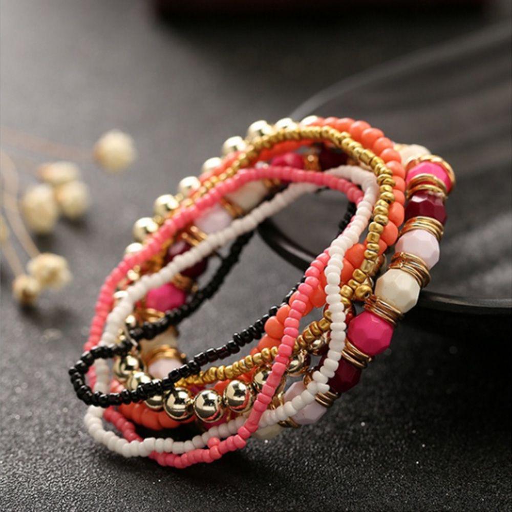 

Манжета Многослойный Эластичный Браслет Из бисера Boho Браслет
