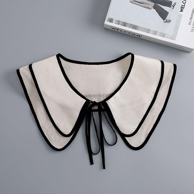 Removable Lace Doll Fake Collar Women Tie Ladies White Shawl Wrap Detachable Embroidered Lapel False Collar Clothes Accessory