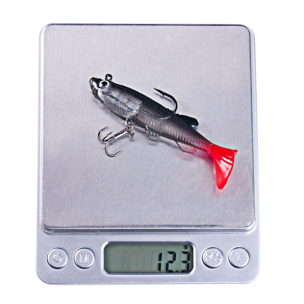 14CM Shad Soft Swimbait Jig Head Lure 8G Pre-Rigged Pinfish Lure Swimbait with Ultra Hook Paddle Tail Lure for Saltwater Fres