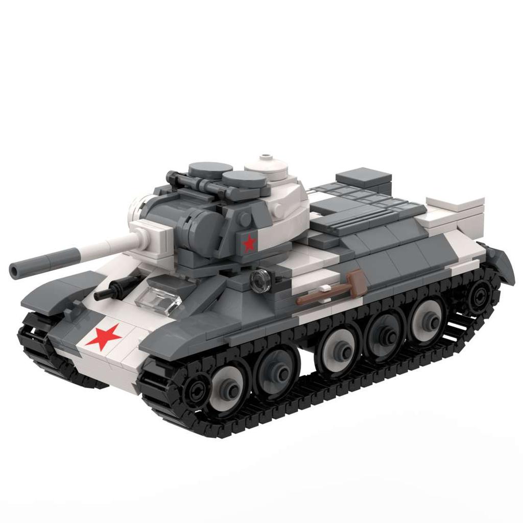 T-34 ww2 Tank Winter Camouflage Building Block Toy Soviet Army 1943 Military Bricks Set T34 Compatible with Brands