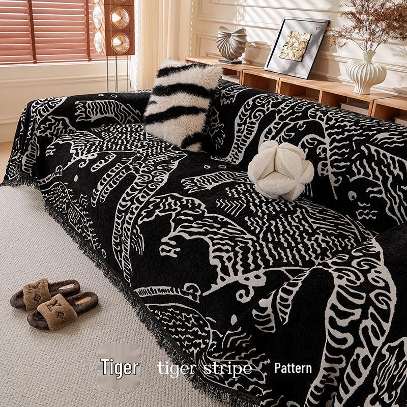 Luxurious Retro Chenille Sofa Slipcover - All-Season, Anti-Scratch French Design