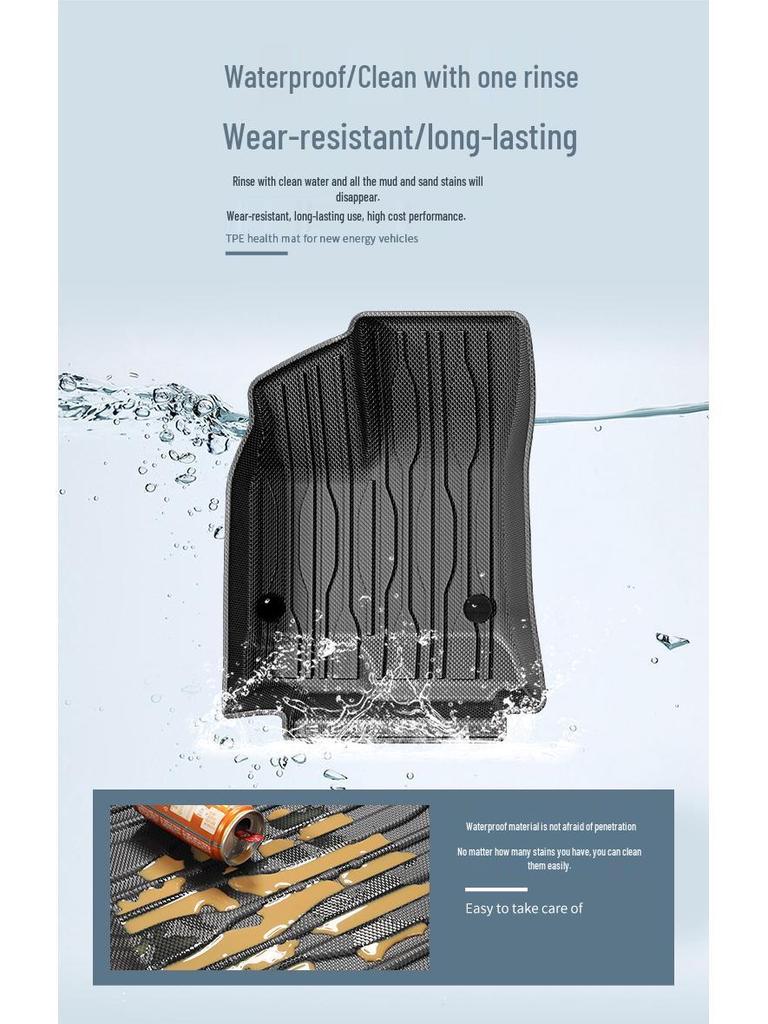 Eco-Friendly TPE Floor Mats for 2023 BYD E2 - Dirt-Resistant, Waterproof, Includes Trunk Mat