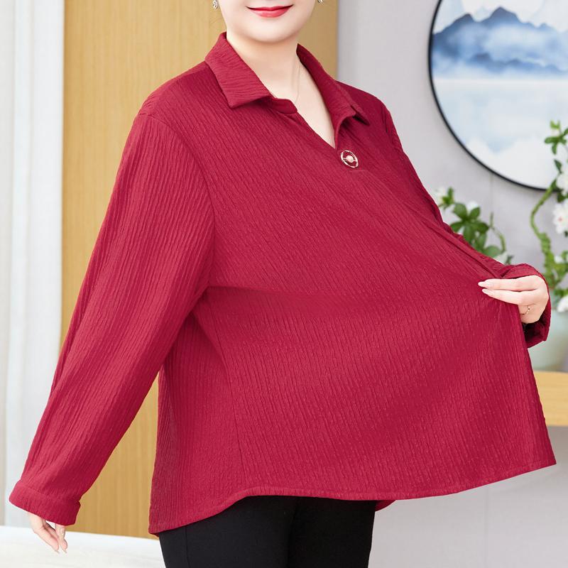 Plus Size 3XL-8XL Oversize Elegant Blouses for Women Tops Loose Long Sleeve Shirt Vintage Clothes