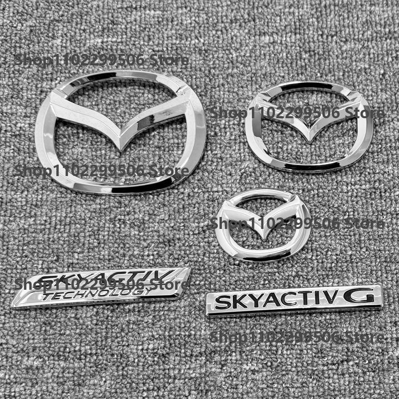 Front Grille Emblem Trunk Badge Hood Rear Logos for Mazda MX5 ND NC Miata High Gloss Black Auto Emblems Front GrillBoot BadgeSet