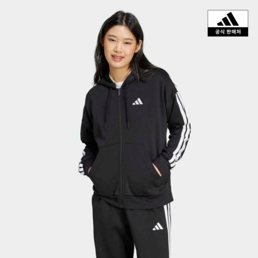

Adidas Essential 3s Full Zip Fleece Hoodie Je1283 JE1283/AXS