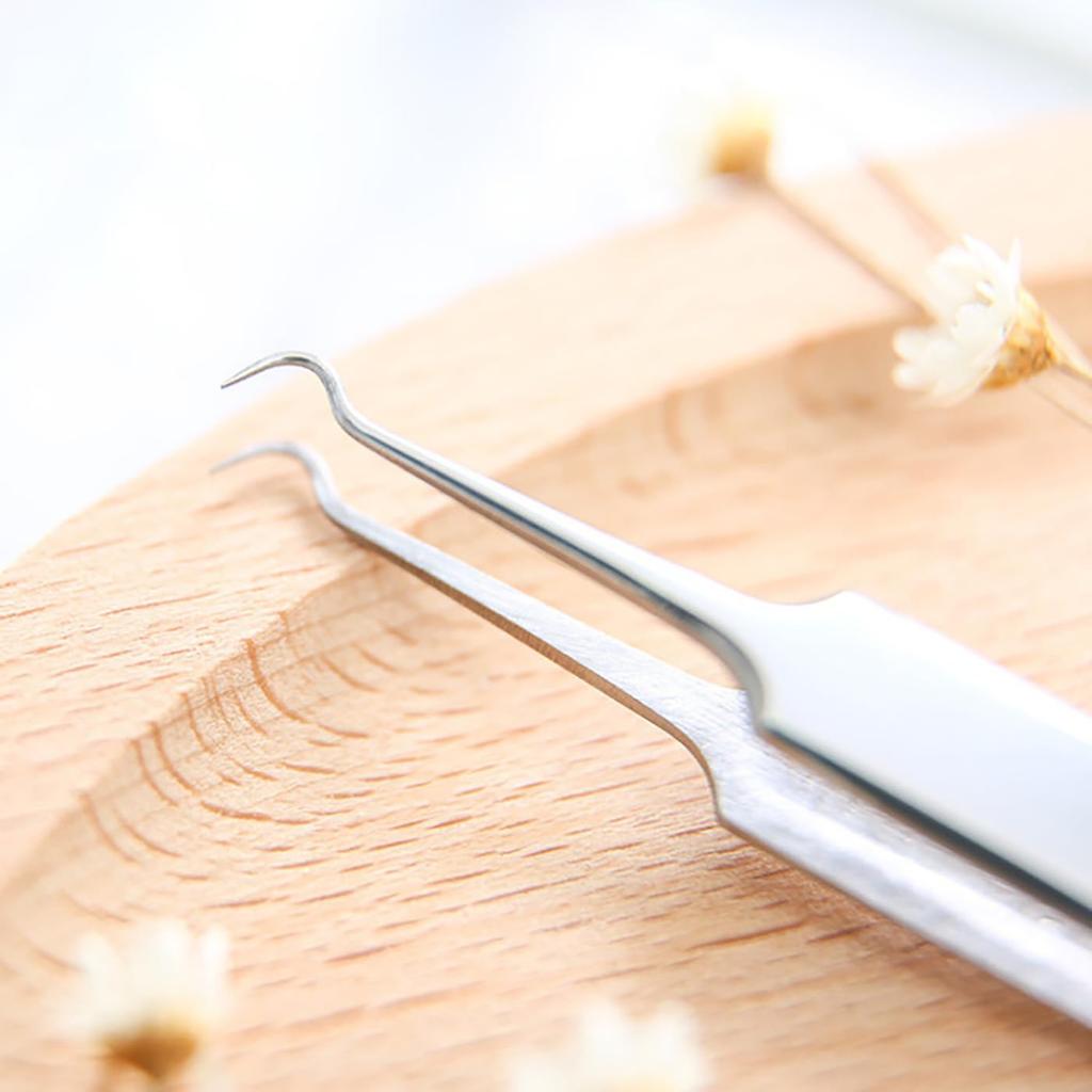 LeTradeJP Set of Precision Blackhead Removers with Storage and Tweezers for Acne Blackhead and Pore for Precision Includes Storage 3-Piece Case, 0.1mm