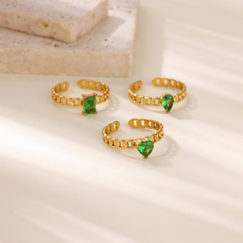 December Birthday Stone Color Love Zircon Ring Women's Chain Ring Niche Opening Simple New Model