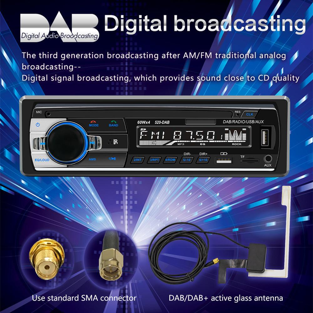 DAB FM AM Car Radio Autoradio 1 Din Stereo Audio MP3 Player Support TF Bluetooth
