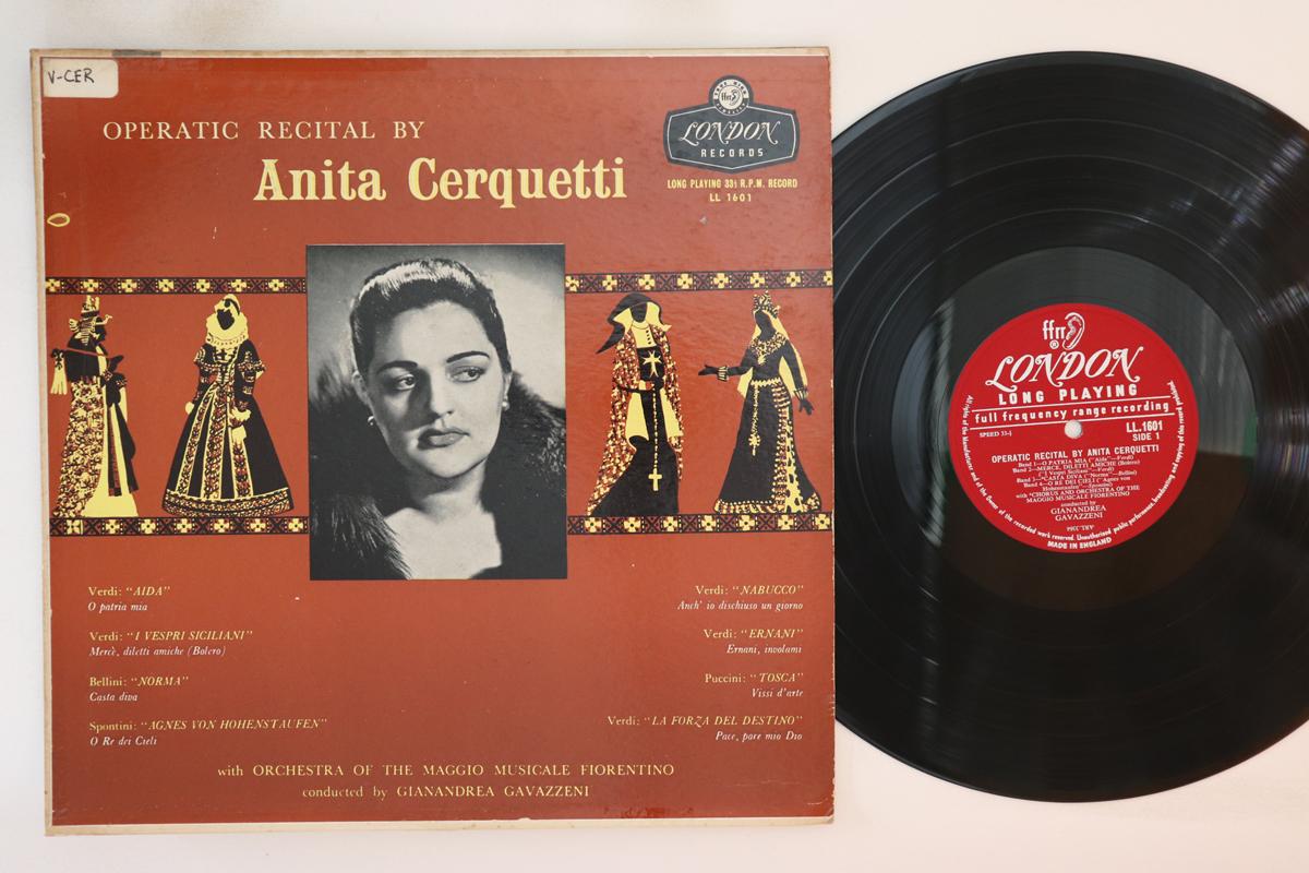 

LP Record ANITA CERQUETTI Operatic Recital By Anita Cerquetti LL1601 LONDON 1957 US Classical Used