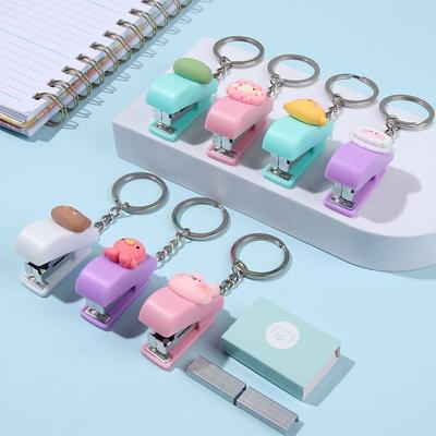 Cartoon Cute Mini Stapler Portable No.10 Staples Binding Tools Stationery Office School File Organizer Supplies Push Clip