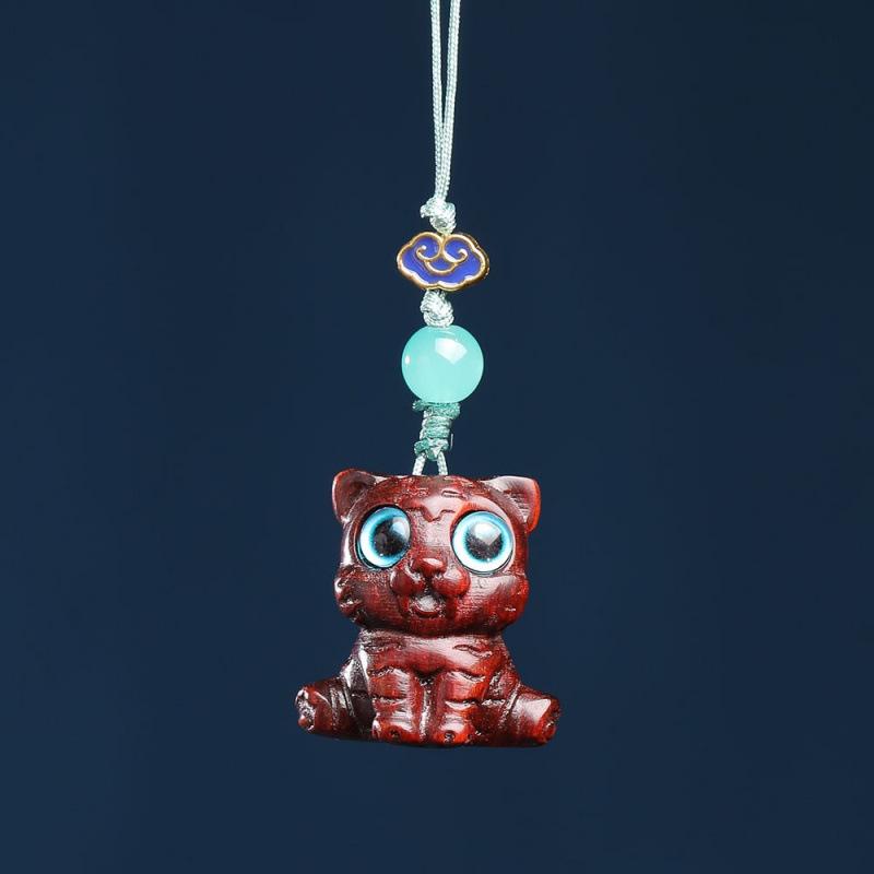 Cliff Cypress Zodiac Wood Carving Pendant Keychain