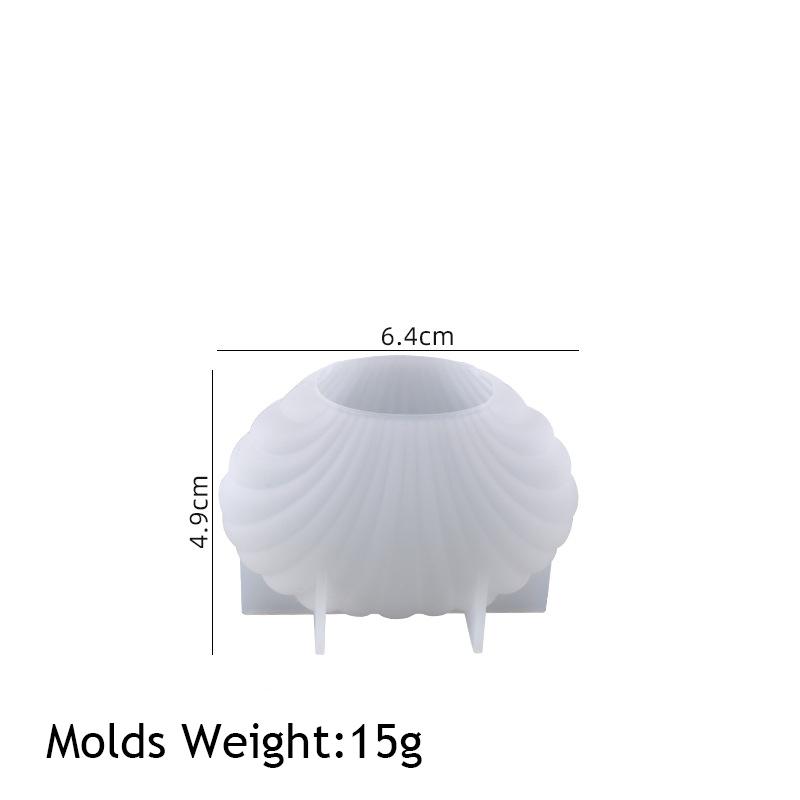 DIY Shell Candle Mold Aromatherapy Candle Plaster Mold 3D Marine Shell Silicone Scallop Soap Mold Handmade Home Craft Decoration