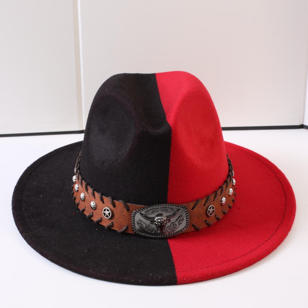 Popular European and American Classic Double-color Wide-brimmed Top Hat Men's and Women's Fashion OL Style Cowboy Hat Jazz Hat