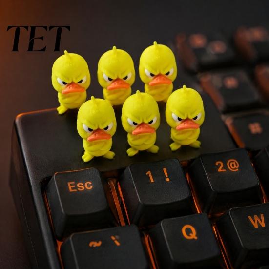 3D Printed Animal Statue Angry Yellow Duck Ornament, Funny Desk Cute Decor Decoration, Miniature Figurine for Home Office Collectible Mini Figure